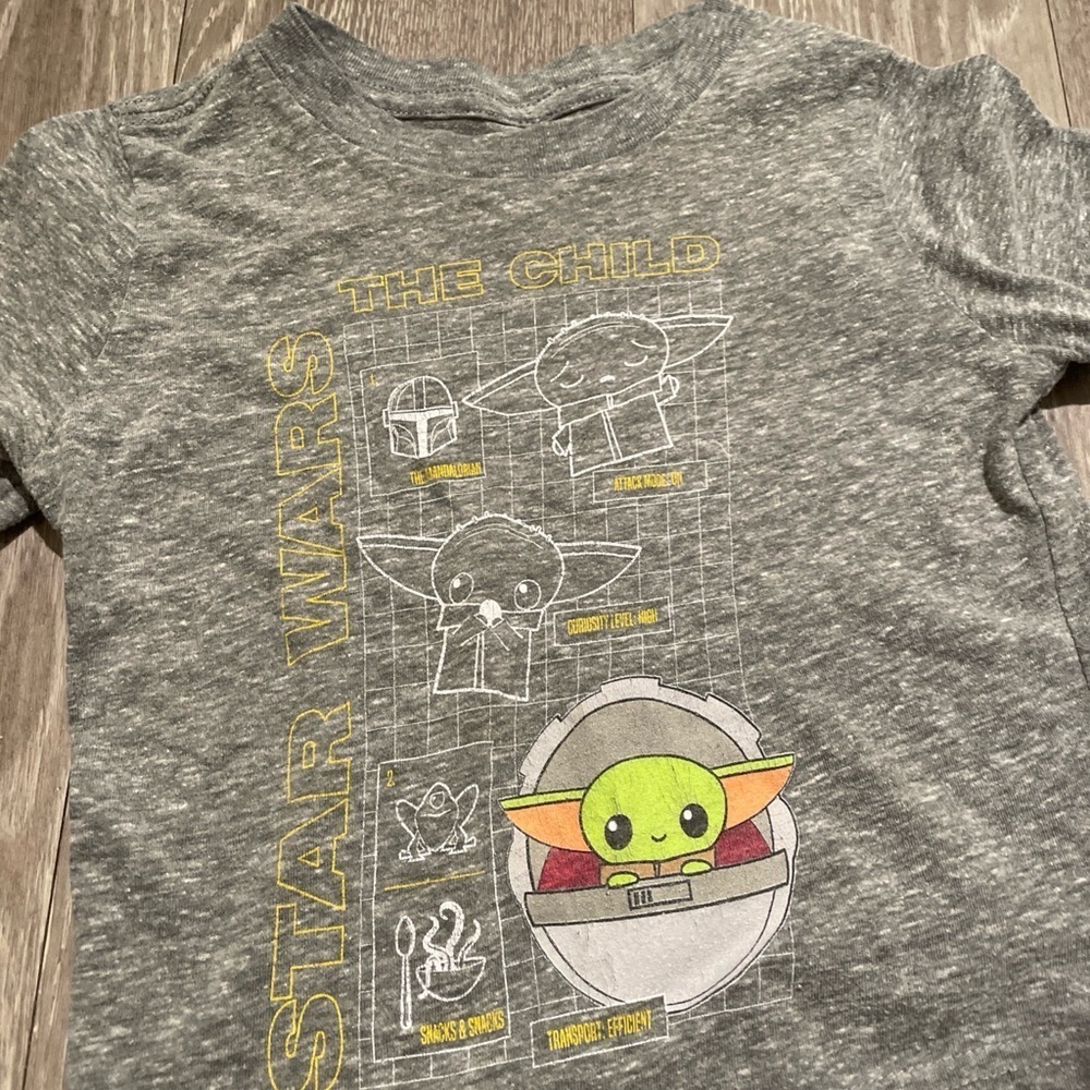 Star Wars The Child Gray and Yellow Kids Tee